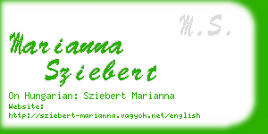 marianna sziebert business card